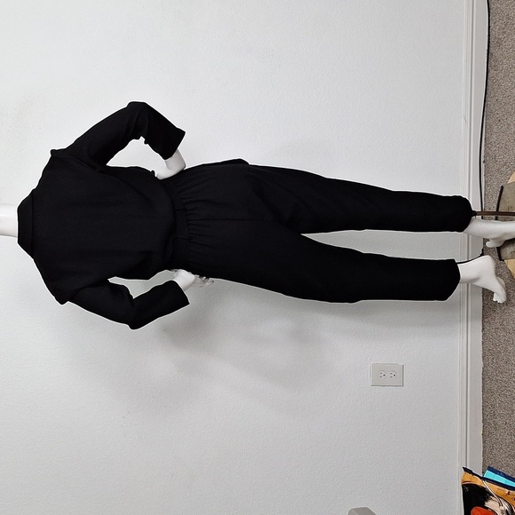 Modern Citizen Black Romantic Goth Surplice V-Neck Collared Belted Jumpsuit *S - Picture 4 of 8